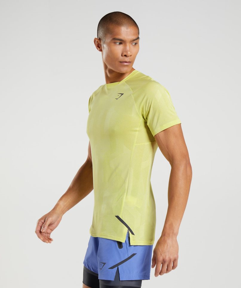 Men's Gymshark Apex T-Shirts Yellow | NZ 4XFJOC